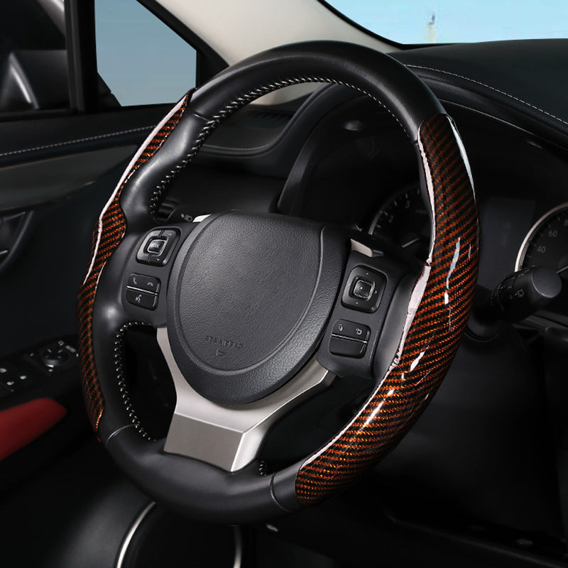 Voiture Carbon Fiber Pattern Glossy Couverture de volant de voiture