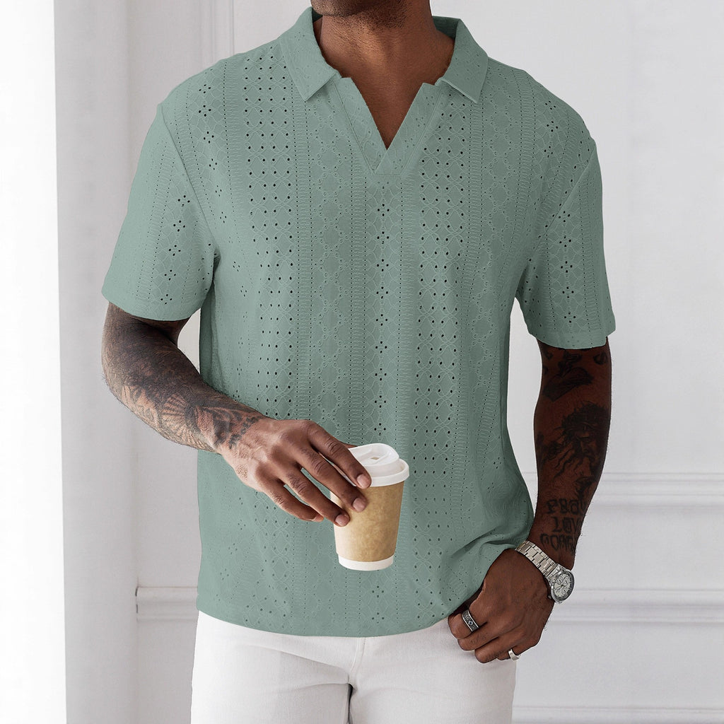 Casual élégant hommes Hollow-out haut court
