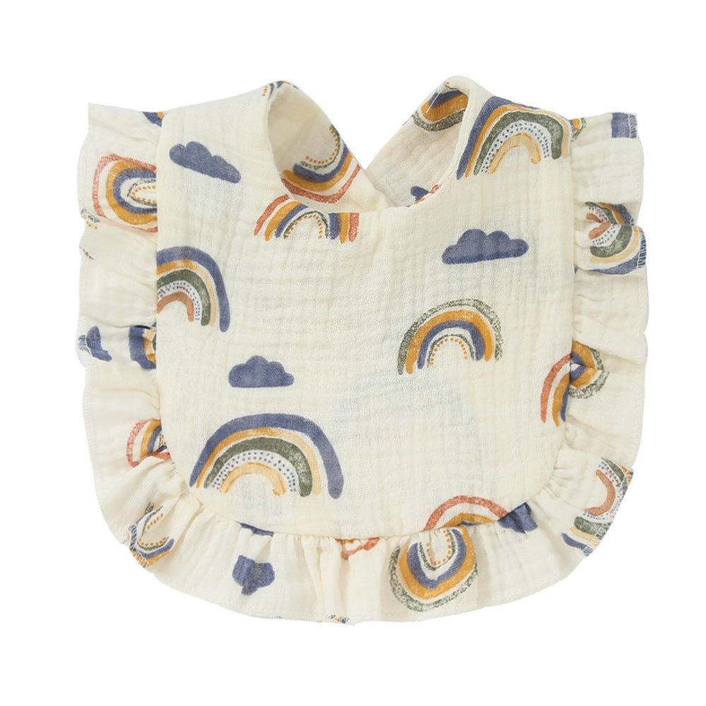 Bib de dentelle en coton pur imprimé pour enfants