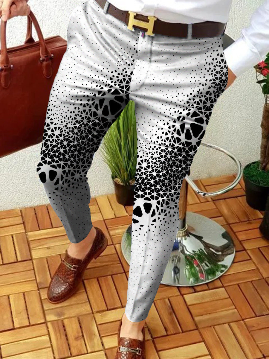 Casual Abstract Contraste Pantalons micro-stretch