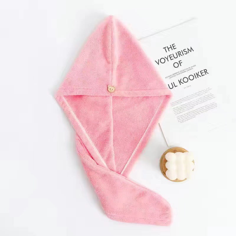 Double-layer thick super-absorbent hair drying cap