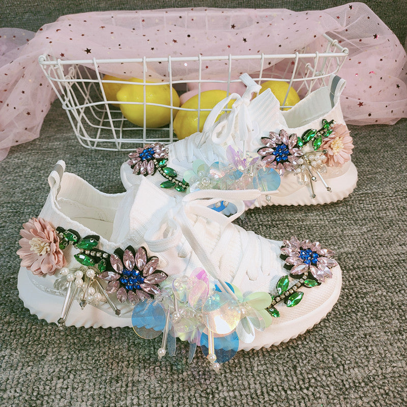 Women's knitted elastic shoes
