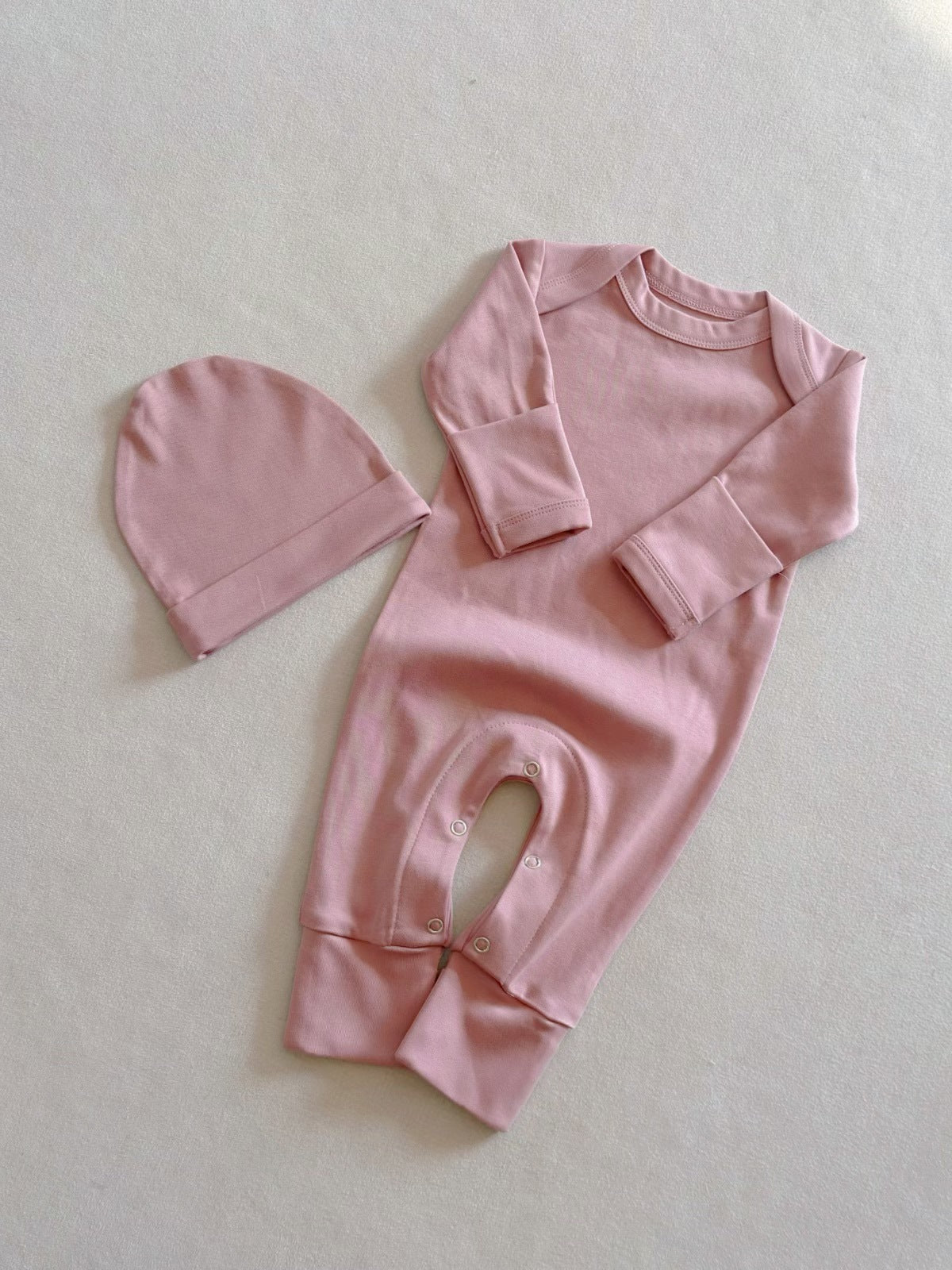 Hiver bébé couleur solide combinaison de saut manches longues nouveau-né sac veste de pet