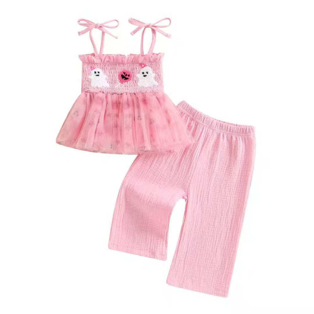 Filles d'un an Romper couleur pêche et robe de strap pour son premier anniversaire