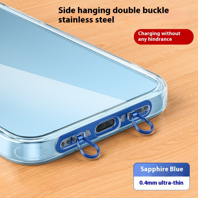 Téléphone mobile Lanyard Acier inoxydable côté suspension Clip anti-perte joint double boucle