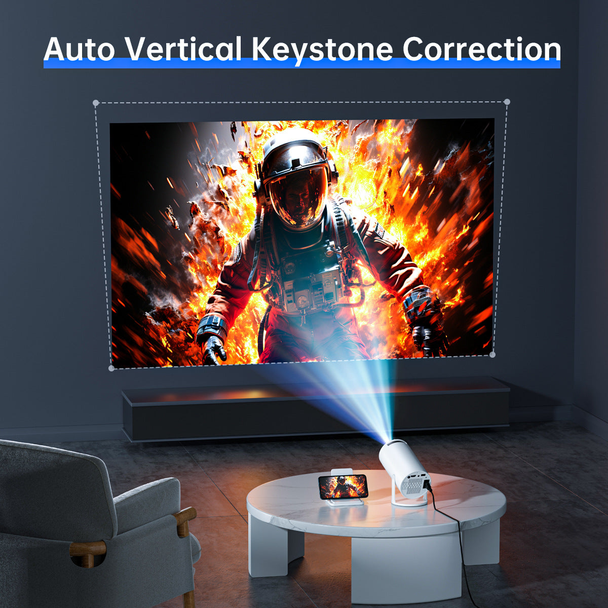 4K WiFi HD Android 11 Version 5G Bluetooth Portable Accueil Mini projecteur extérieur