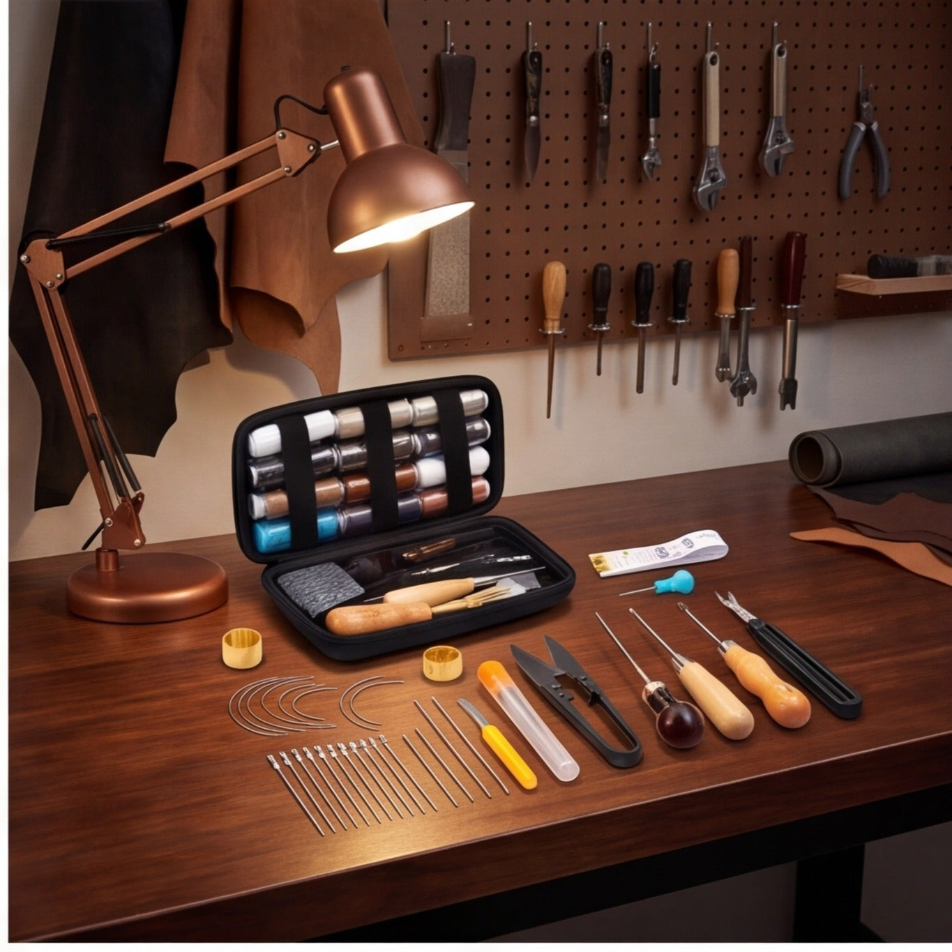 Kit de couture en cuir: Ensemble complet avec 25 aiguilles