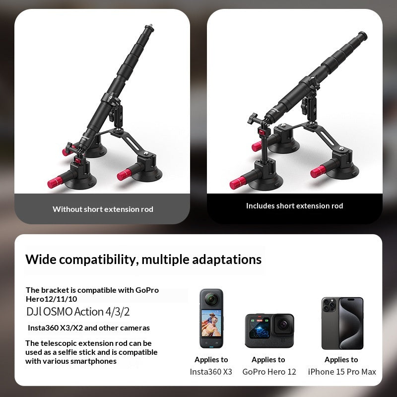 POV Action Camera Extension Pole avec kit de ventouse