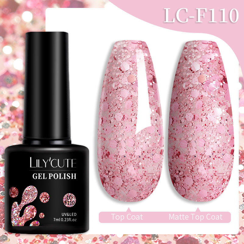 Jeu populaire Glitter Colle d'ongle de couleur solide