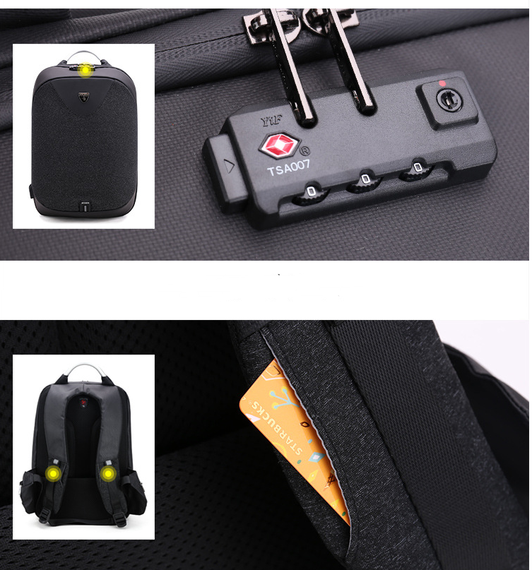 Sac à bandoulière double homme multi fonction antivol 15,6 pouces ordinateur packag