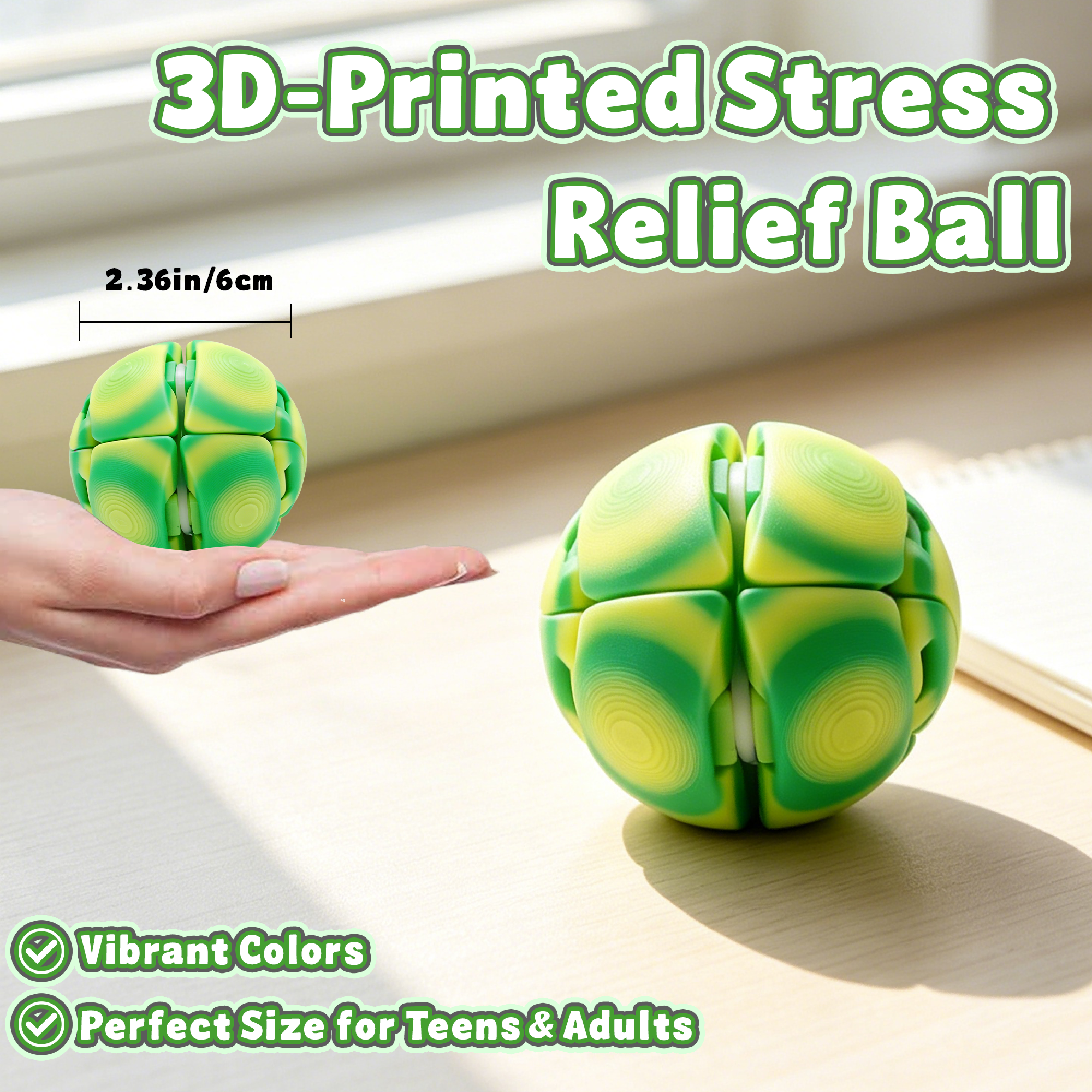 Balle de soulagement du stress imprimée 3D