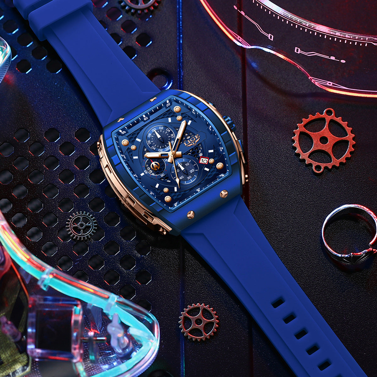 Montre Quartz Sport Homme Multifonctionnelle Lumineuse Imperméable