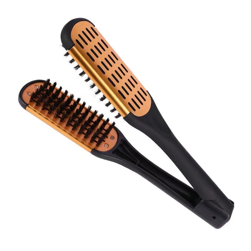Peigne de pince de coiffure Bristle cheveux droits Styling cheveux droits Comb en forme de V