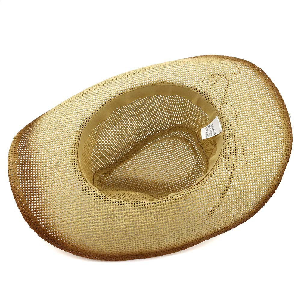 Chapeau de plage de cow-boy en paille de peinture de l'Ouest