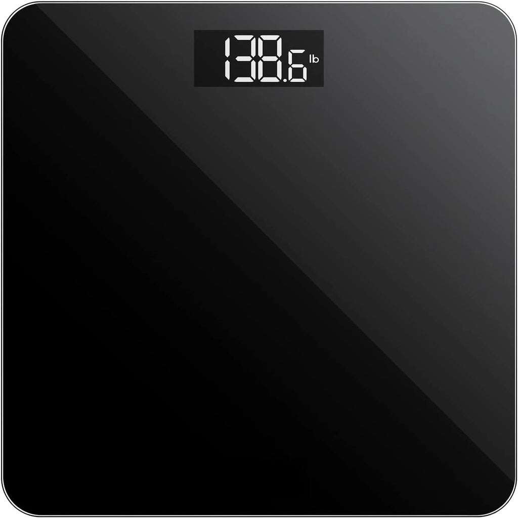 Échelles de salle de bain numérique 180KG Poids du corps Échelle de pesée LCD Électronique Noir