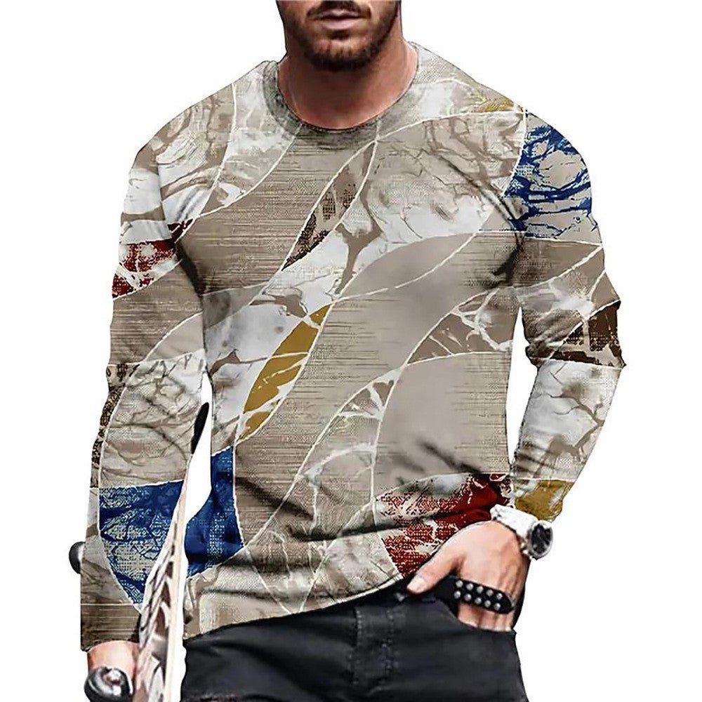 T-shirt homme 3D numérique imprimé ronde de la mode de cou