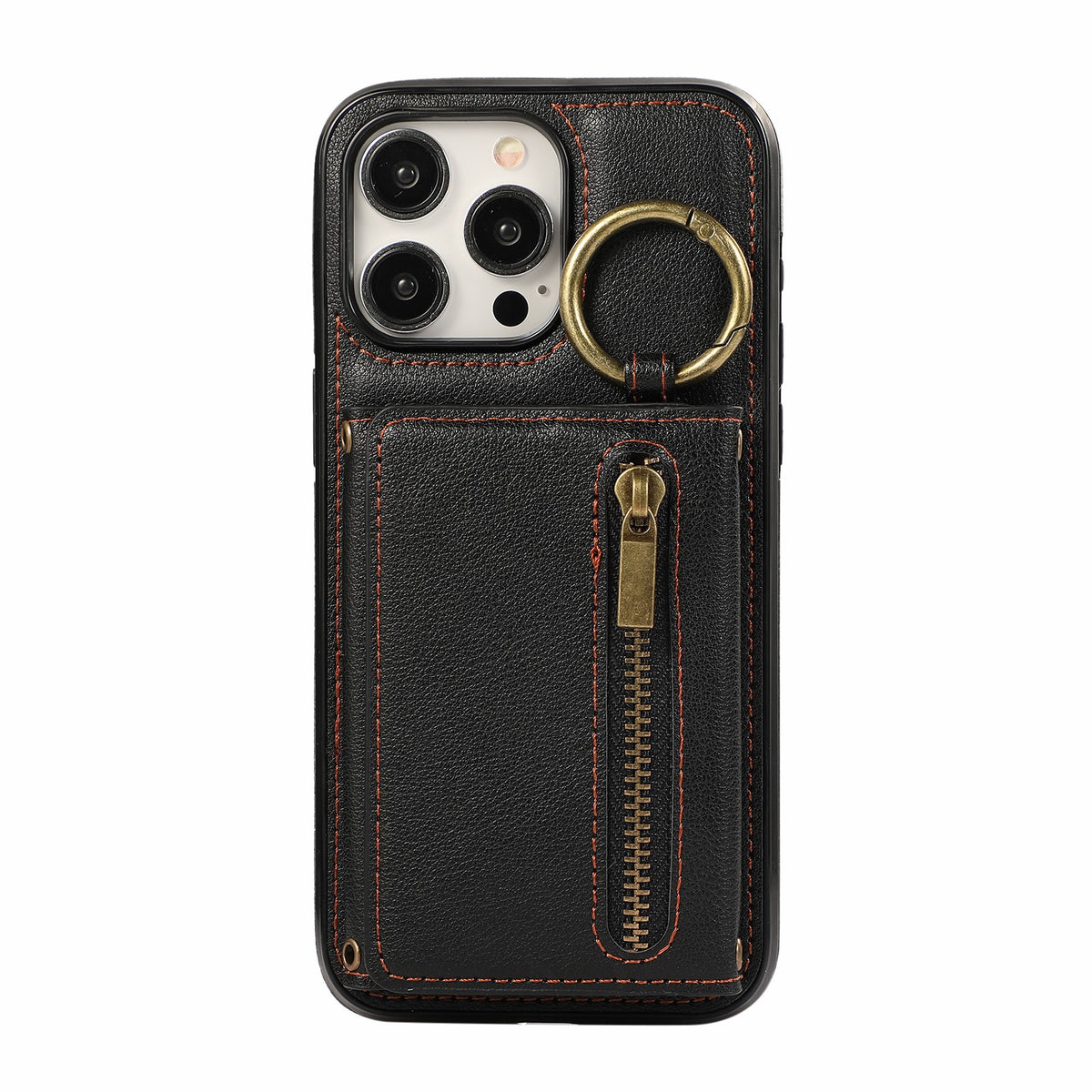 Convient pour IPhone16 Crossbody Mobile Phone Porte-cartes zippées à triple pli