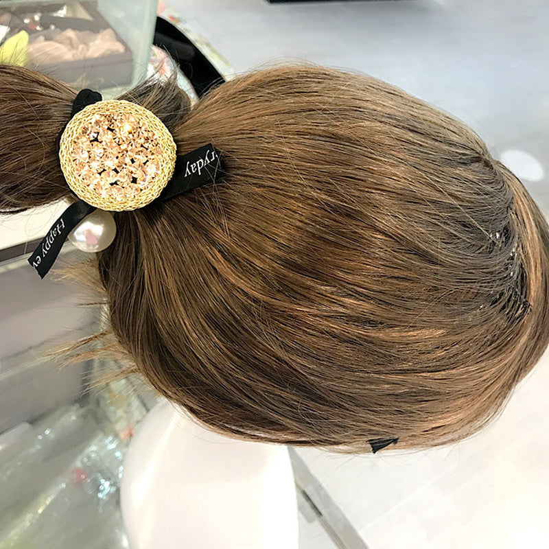 Corde ronde en strass perle