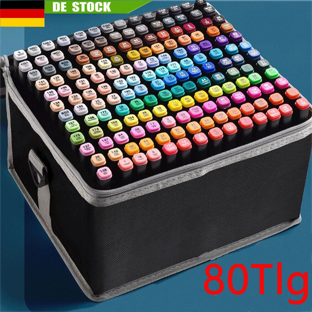 80 Farbe Acrylstifte Marker Set Stylo permanent bricolage Graffiti Sketch Dual Pen