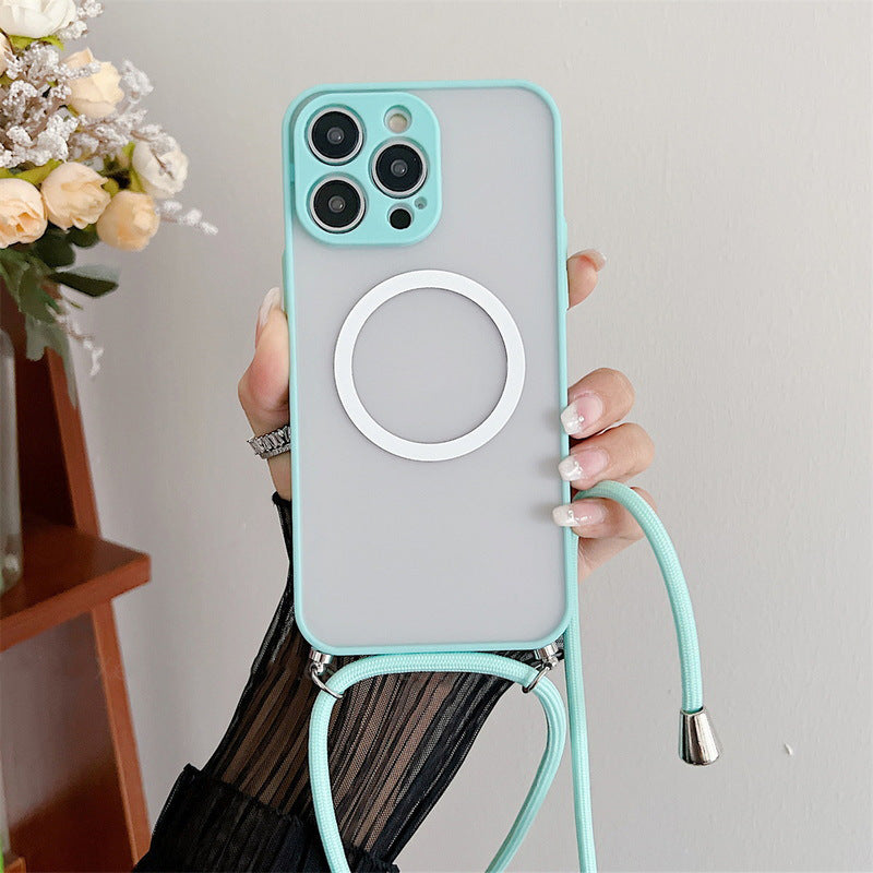 Étui magnétique pour téléphone Lanyard Transparent Crossbody Résistance à la chute