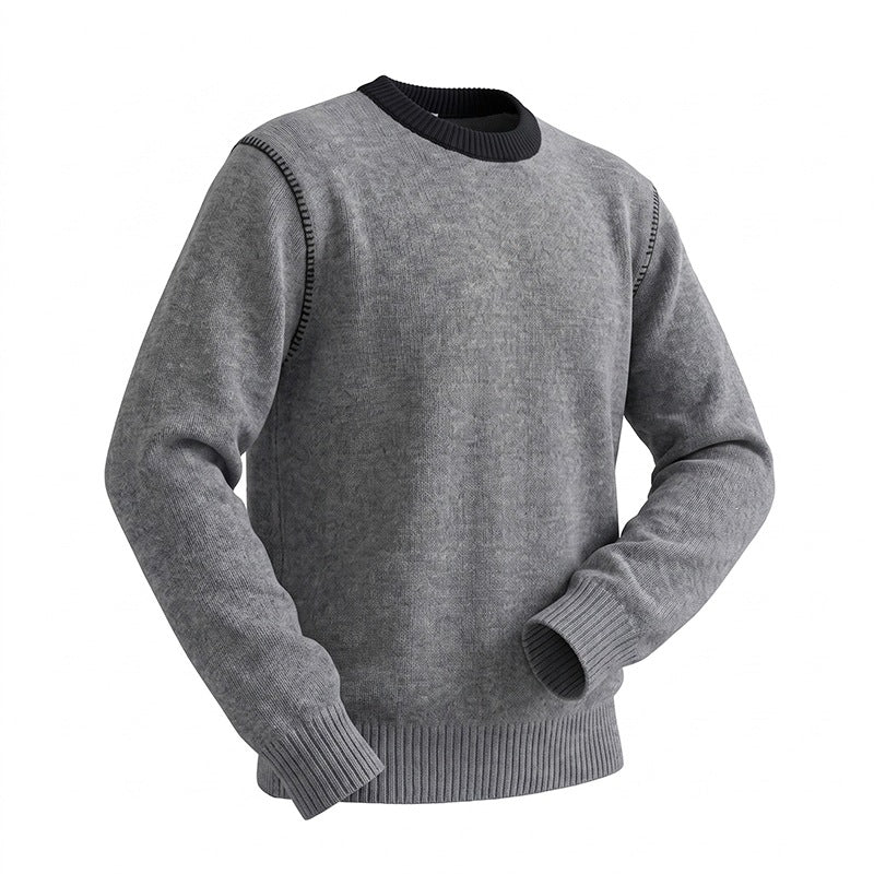 Double fermeture à glissière ronde Col long Chandail hommes