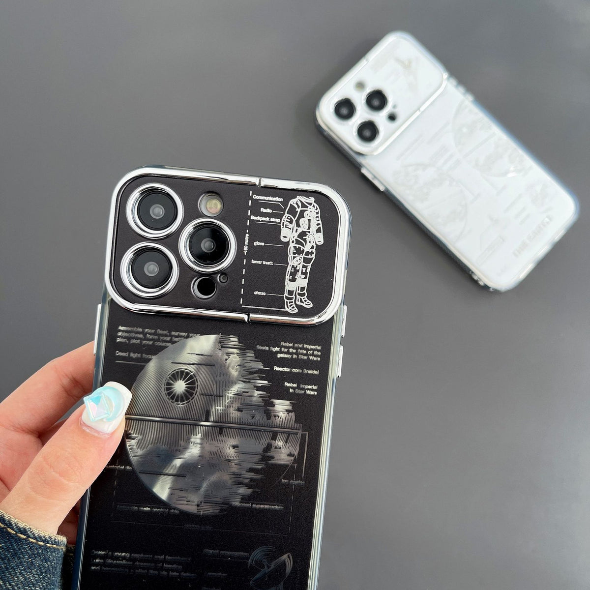 Planète métallique de boîtier de téléphone à supports plissés