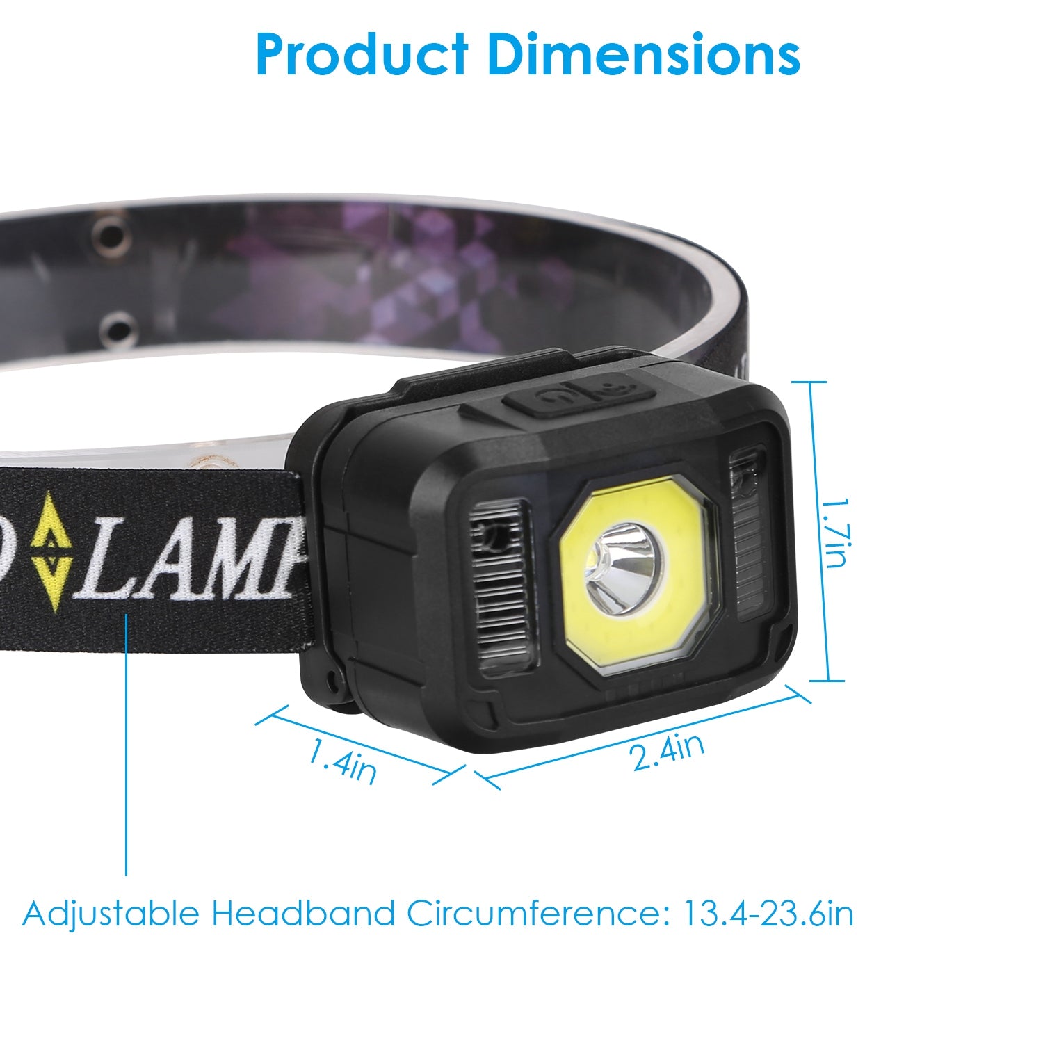2Packs Capteur de mouvement rechargeable phare 6 modes de lumière COB XPG phare phare flashligigh