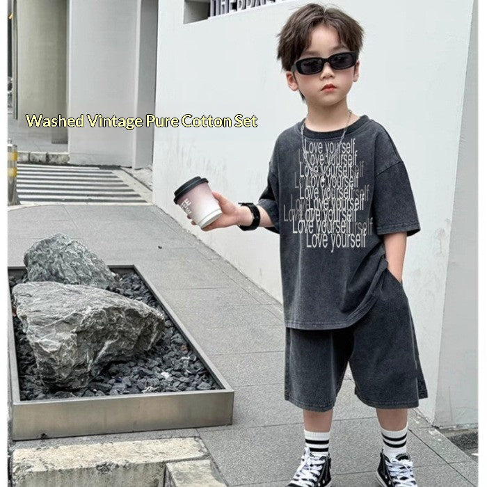 Garçons' Cool et élégant coton deux pièces sport Outfit