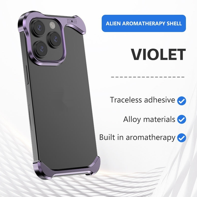 Boîtier de téléphone en aluminium aromathérapie en forme spéciale