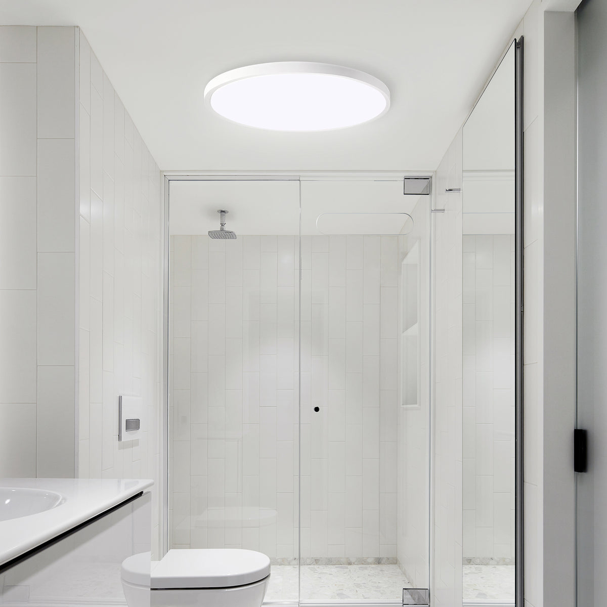 11.8 Inch White Ultra-Thin Ceiling Light 6500K LED Flush Mount Ceiling Light for Bedroom