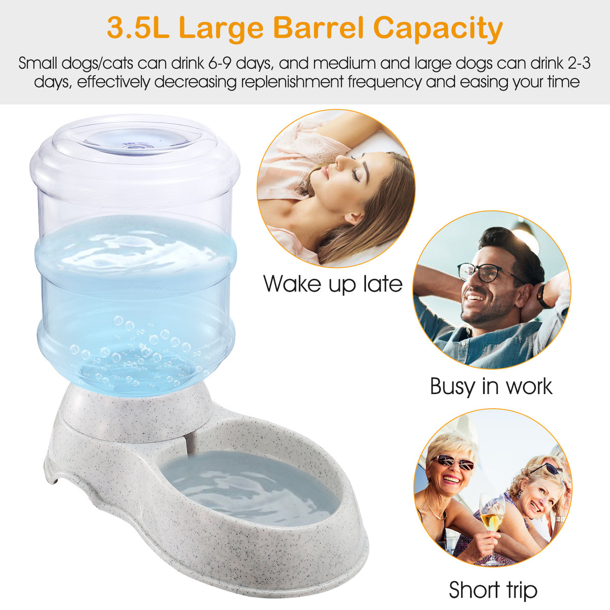 3.5L 1Gal Animaux de compagnie distributeur d'eau auto-distributeur Gravité Animaux de compagnie alimentation d'eau automatique Pet Wate