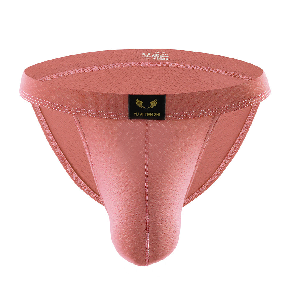 Sous-vêtements pour hommes en nylon Solid Color Mid-waist Breathable Sexy Triangle
