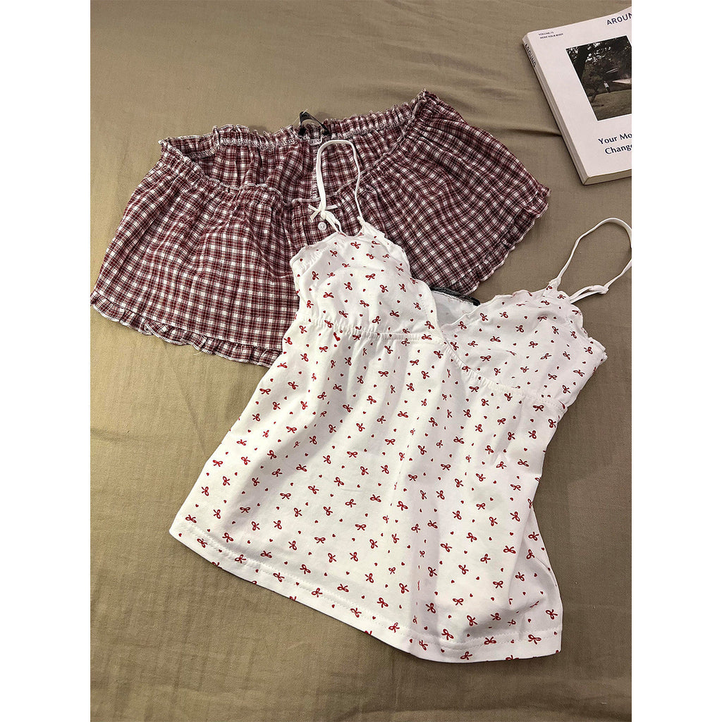 Femmes Casual Floral-print Camisole Pajamas