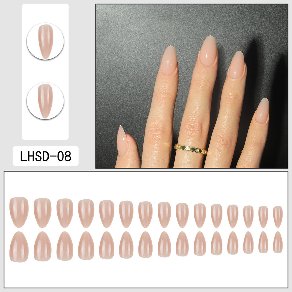 Femmes Glossy Portable Nails artificiels de couleur solide