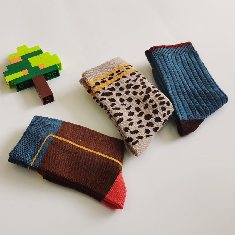 Leopard-print Plaid Coffee-colored chaussons enfants
