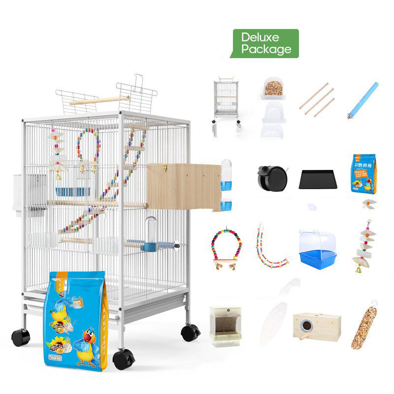 Parrot Xuanfeng Bird Cage with Feeder Toy Grass Nest Reproductive Box