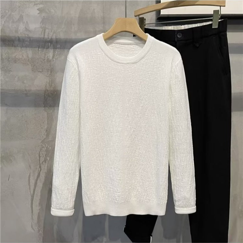 Chandail de base Jacquard à col solide pour hommes SpringAutomn
