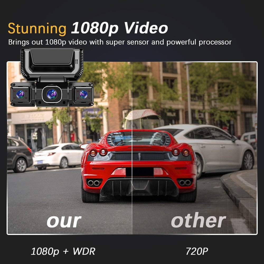 5G WiFi Dash Cam 4 Channel 360 Avant Arrière Intérieur DashCam