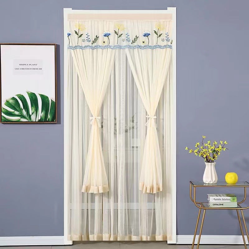 Tissu de rideau résistant aux moustiques sans punch Mesh Rideaux Chambre Dentelle Partition Four Seasons