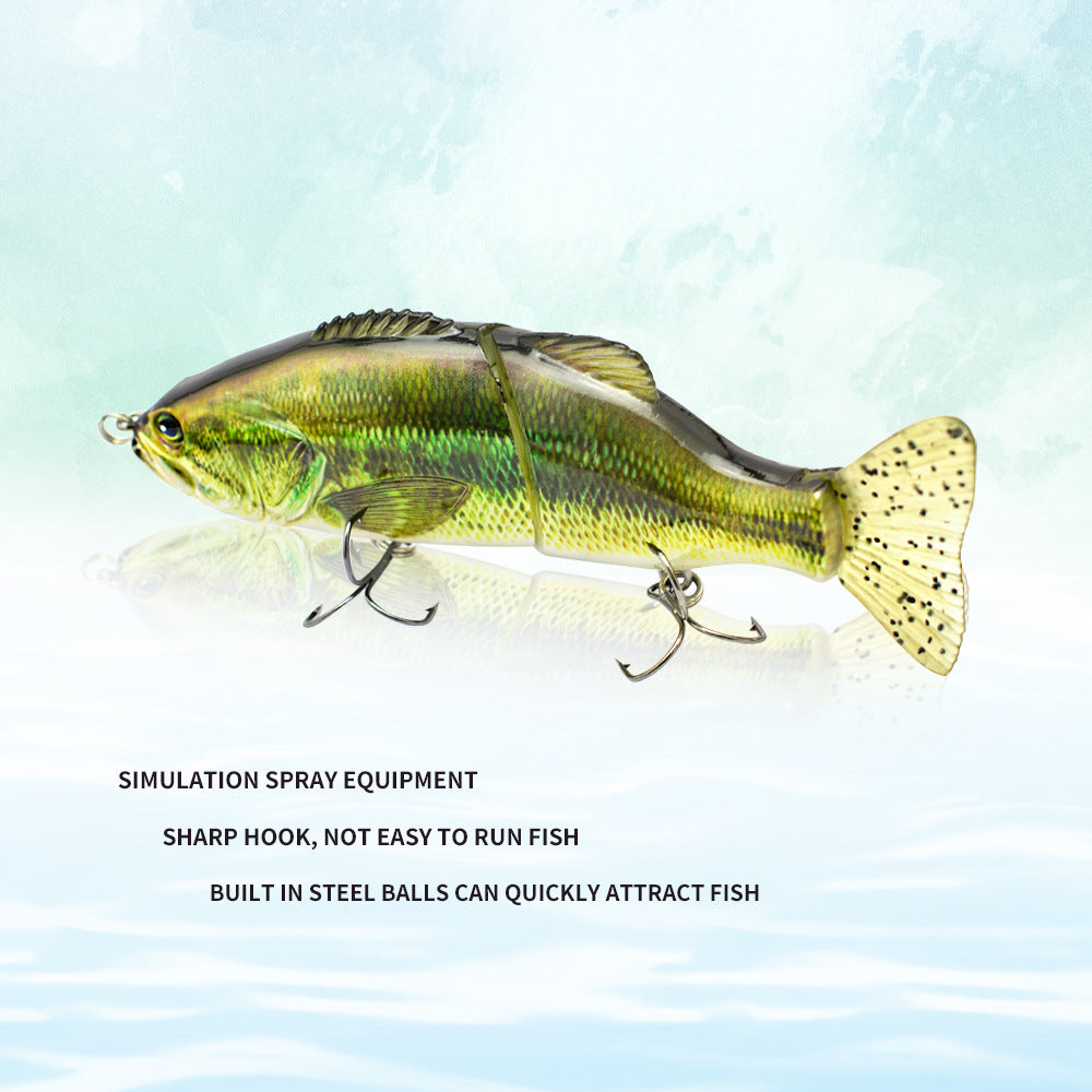 Poisson multi-sections Aile dure PVC Aile douce en forme de S Baignade Aile Lure