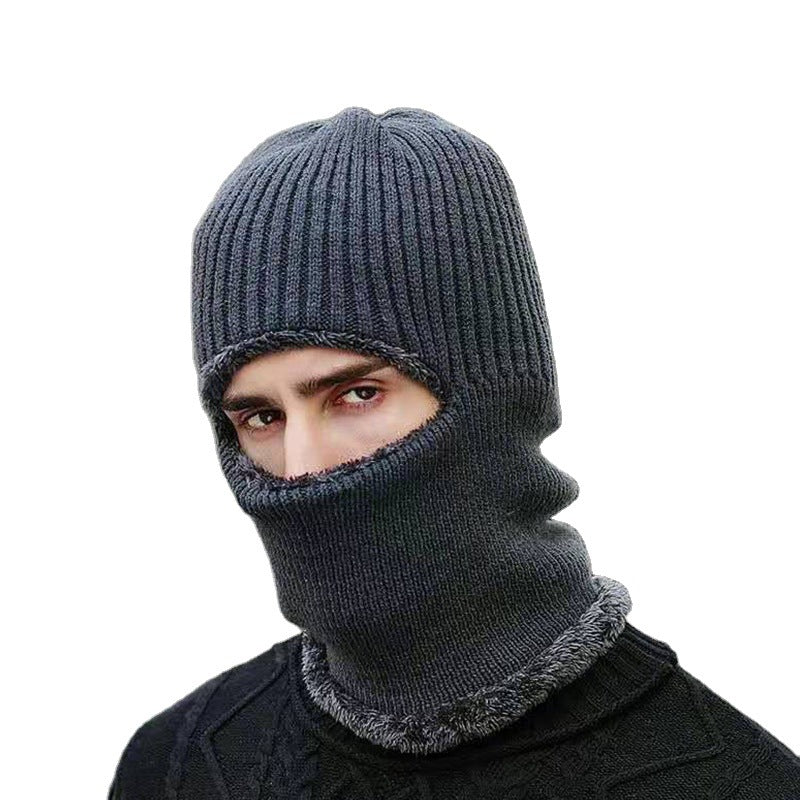 Hiver Chaud Unisexe Dome Brimless Terry Protection du cou Épaisseur Chapeau plat en maille