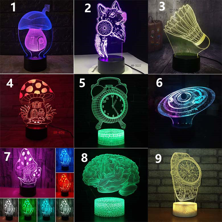 Lampe de bureau LED 3D Colorful Touch à distance
