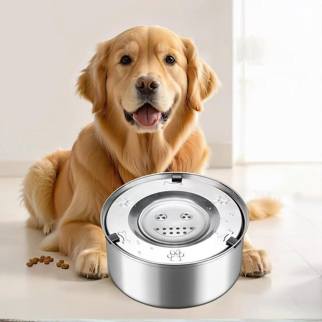 304 En acier inoxydable Floating Pet Splash-Proof Water Bowl Non-Westing Design Tip-Resistant