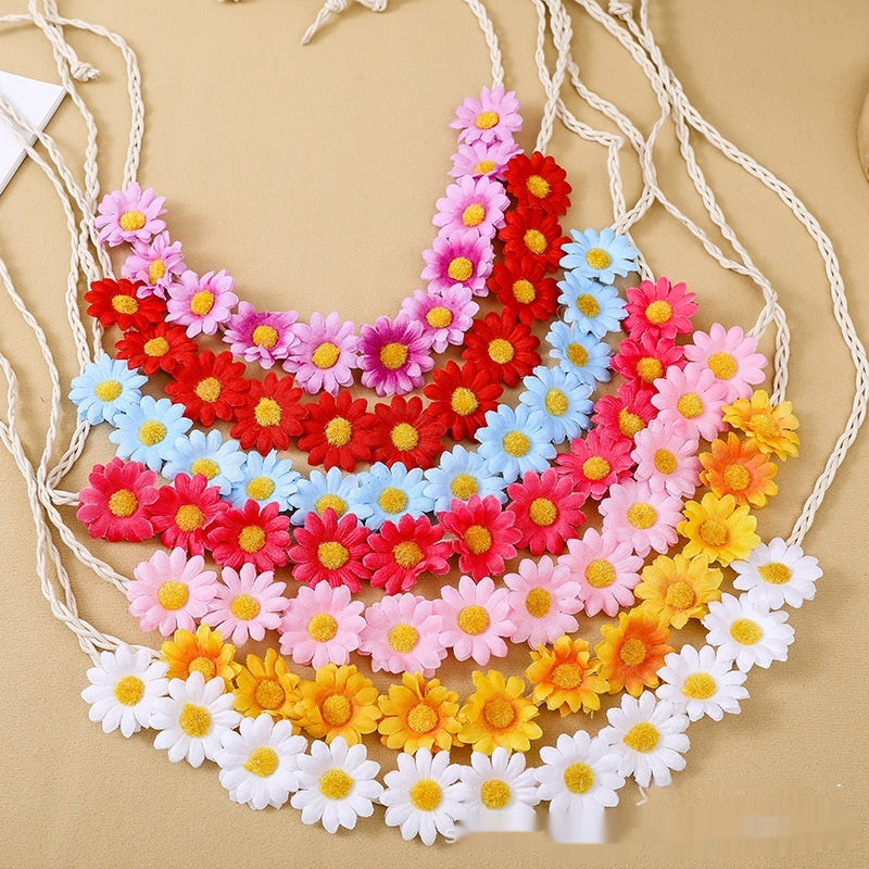 11 Simulation petite fleur de soleil Bohême vacances bord de mer Braid bande de cheveux pour les femmes