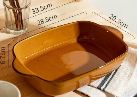 Plateau de riz cuit Bol de cuisson en céramique avec deux oreilles plaque micro-ondes de ménage