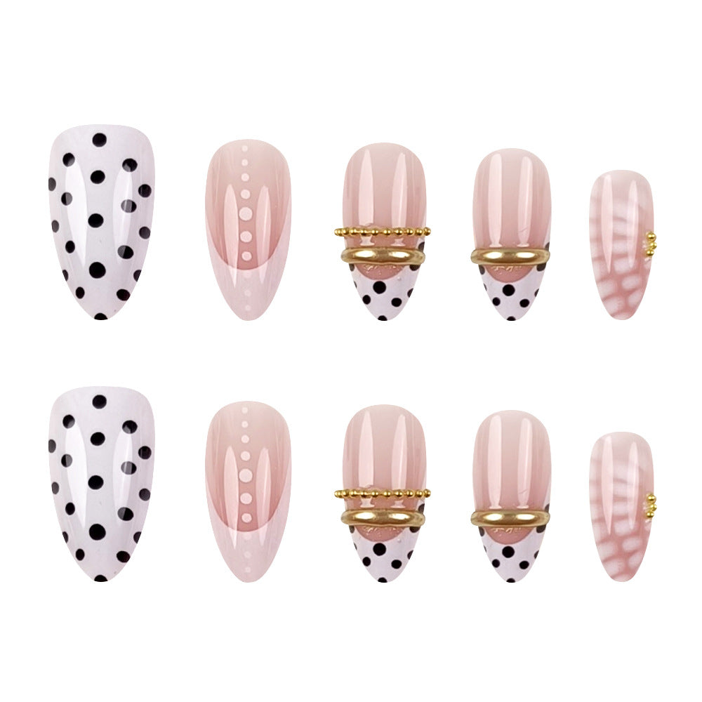 24 pièces de court amande en forme de presse sur ongles Conseils polonais avec style français artificielle Na
