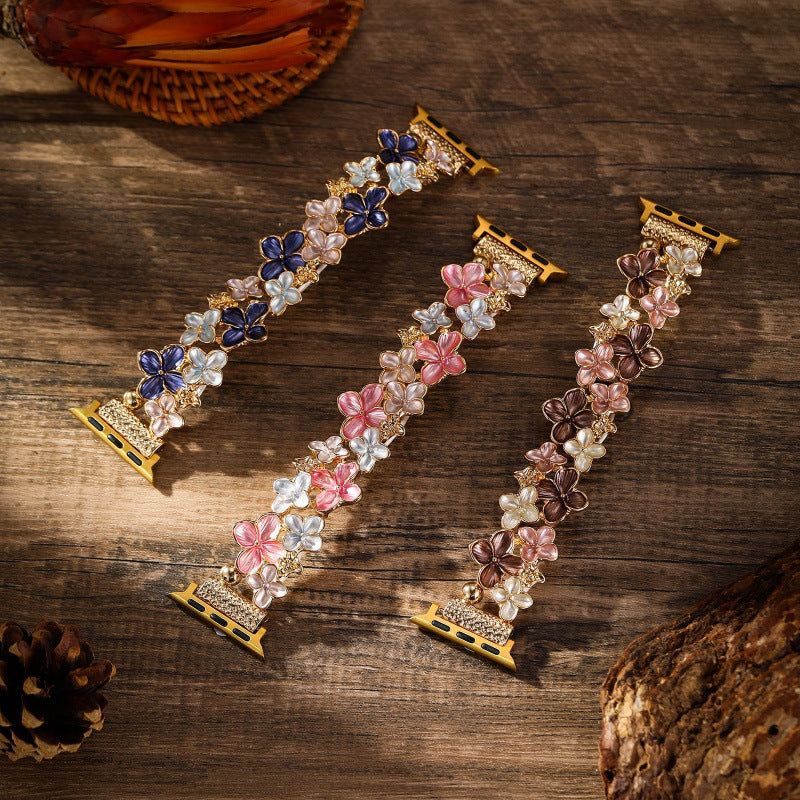 Bracelet de montre élastique floral coloré