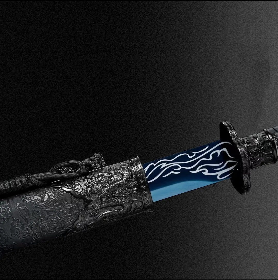 Liuing Integral Tang Dynasty Horizontal Sword Haute Acier Manganèse Auto-Défense Cold Weap
