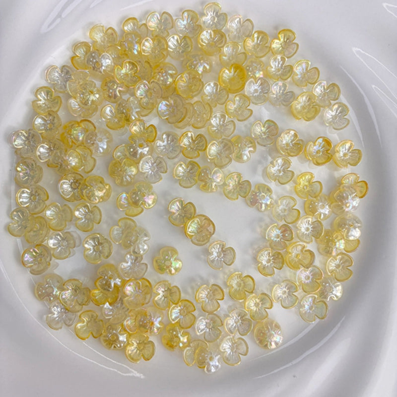 Perles 3-Pétales lumineuses de fleurs acryliques