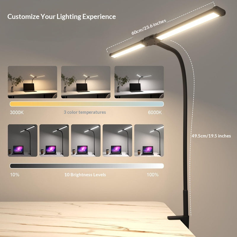 Lampe de bureau d'apprentissage à double tête de protection des yeux